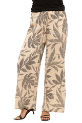 Capri Collection Lush housut - beige /kuvioitu - leveälahkeiset housut - naisten housut - muoti - lifestyle - IHANA Store - kotimainen verkkokauppa