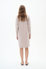 InWear Annie collegemekko - beige - trikoomekot - naisten mekot - muoti -lifestyle - IHANA Store