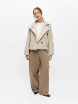 Object Riki villakangastakki - beige - lyhyt takki - lyhyt villakangastakki - naisten takit - naistenvaateliike - IHANA Store - kotimainen verkkokauppa