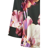 PBO Etta silkkipusero - kukkakuvioitu - musta-fuksia - naisten vaatteet - naisten muoti - silkkipaidat - IHANA Store - lifestylemyymälä