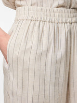 Pieces Pia culotteshousut - raidallinen - beige - naisten vaatteet - alaosat - ohuet housut - IHANA Store - muoti - lifestyle