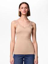 Pieces Barbera pitsitoppi - beige - alustopit - naisten muoti - lifestyle - IHANA Store