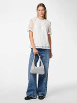 Pieces Olline t-paita - valkoinen - pitsipaita - naisten muoti - pukeutuminen - lifestyle - IHANA Store