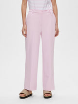 Selected Femme Myla housut - pinkki - naisten täyspitkät housut - leveät lahkeet - naisten vaatteet - IHANA Store