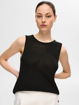 Selected Femme Moon hihaton toppi - musta - kesävaatteet - naisten kesätopit - naisten muoti - IHANA Store