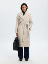 Selected Femme Rosa Boucle villakangastakki - beige - naisten vaatteet - takit - muoti - lifestyle - IHANA Store