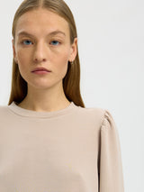 Selected Tenny collegepusero - beige - naisten paidat - puserot - collegepaidat - naisten muoti - lifestyle - IHANA Store