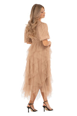 Capri Collection Clara tyllimekko - beige - naisten muoti - juhlavaatteet - juhlamekot - IHANA Store - lifestylemyymälä  - kotimainen verkkokauppa
