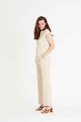 Rue de Femme Esme housut - beige - naisten vaatteet - juhlahousut - täyspitkät housut - IHANA Store