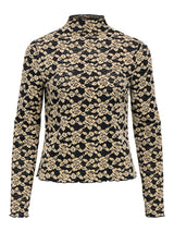 Object Helmi nela pusero - musta/beige - naisten muoti - paidat - poolopuserot - pukeutuminen - lifestyle - IHANA Store - kotimainen verkkokauppa