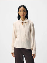 Object Jacira pusero - vaalea hiekka - naisten puserot - rusettiusero - muoti - lifestyle - IHANA Store