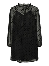 Pieces Roberta mekko - musta - kuvioitu - naisten tunikat - tunikamekot - naisten muoti - lifestylemyymälä - IHANA Store