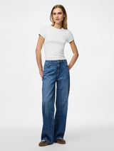 Pieces Silke farkut - sininen - naisten farkut - leveälahkeiset farkut - naisten muoti - naisten vaatteet - pukeutuminen - lifestyle - IHANA Store