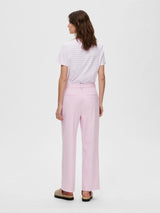 Selected Femme Myla housut - pinkki - naisten täyspitkät housut - leveät lahkeet - naisten  vaatteet - IHANA Store