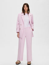Selected Femme Myla housut - pinkki - naisten täyspitkät housut - leveät lahkeet - naisten  vaatteet - IHANA Store