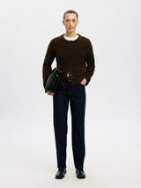 Selected Femme Lulu New neuletakki - ruskea - naisten muoti - lifestyle - IHANA Store