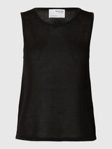 Selected Femme Moon hihaton toppi - musta - kesävaatteet - naisten kesätopit - naisten muoti - IHANA Store