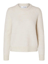 Selected Femme Sia Ras neule - luonnonvalkoinen - naisten neuleet - muoti - lifestylemyymälä - IHANA Store