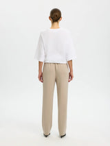 Selected Tenny collegehousut - beige -  naisten housut - naisten muoti - lifestylemyymälä - IHANA Store - kotimainen verkkokauppa