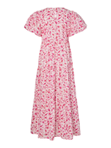YAS Colea mekko - pinkki kukkakuvioitu -maksimekko - puuvillamekko - muoti - pukeutuminen- naisten vaatteet - IHANA Store - kotimainen verkkokauppa