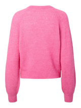 YAS Johi neule - pinkki - naisten neuleet - lyhyt neule - o-aukko - o-aukkoinen neule- naisten muoti - lifestyle - IHANA Store  - kotimainen verkkokauppa