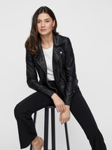 YAS Sophie nahkatakki - musta - ohuet takit - naisten takit - naisten nahkatakit - vaatteet - muoti - lifestyle - IHANA Store